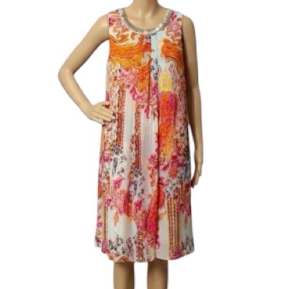 db Established 1962 Midi Dress, Paisley, Floral, Shift, Sz 10, M, coquette girl